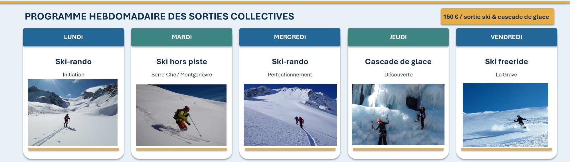 planning hiver collectif ski raquette neige